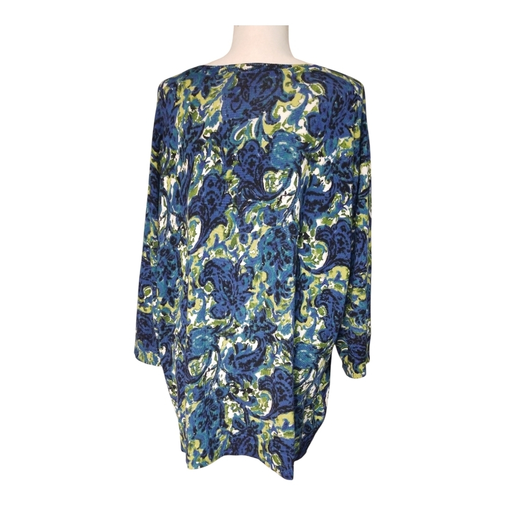 Lane Bryant Blue and Green Patterned Cardigan - Picture 4 of 6
